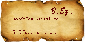 Bohács Szilárd névjegykártya