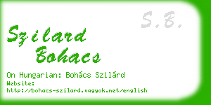 szilard bohacs business card