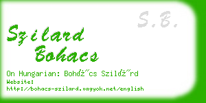 szilard bohacs business card